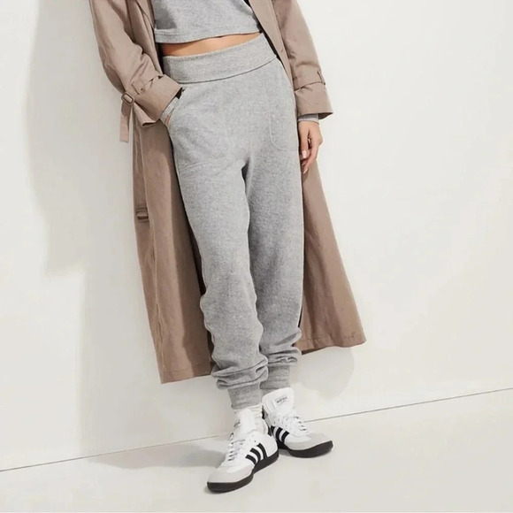 Madewell Pants - MWL Madewell Foldover waist band sporty heathered joggers size Xxs
